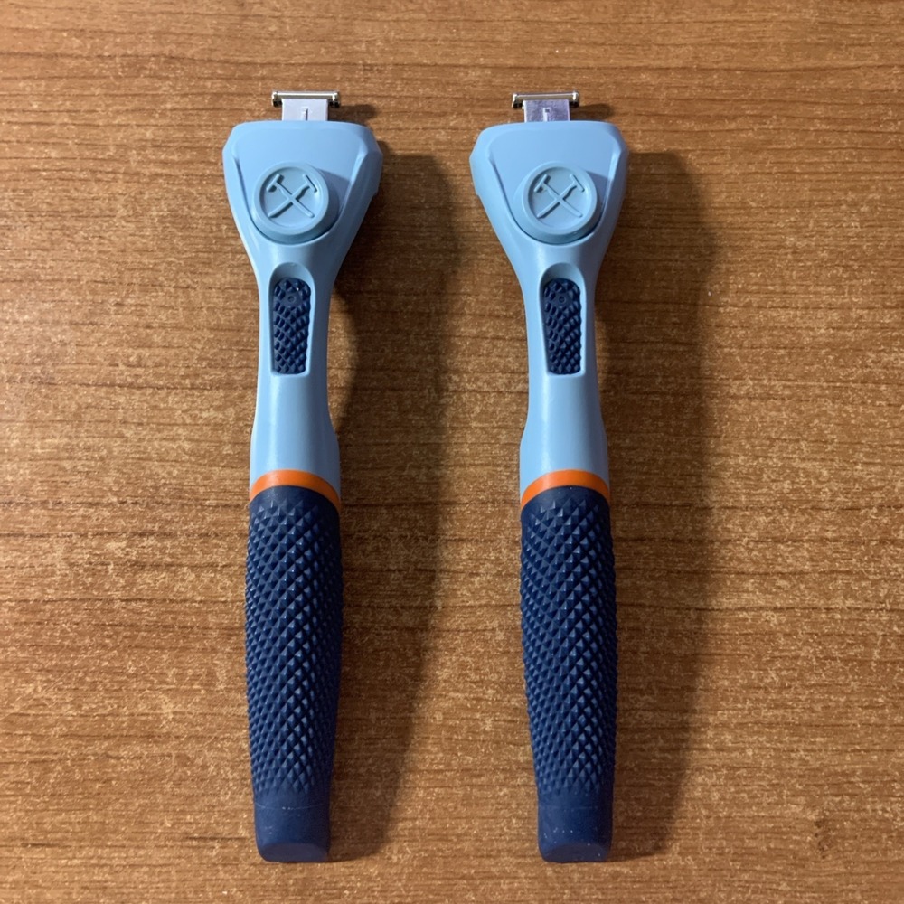 Dollar Shave Club Razor Handle 2 Pack Blue Not Compatible W/Other Razor Brands